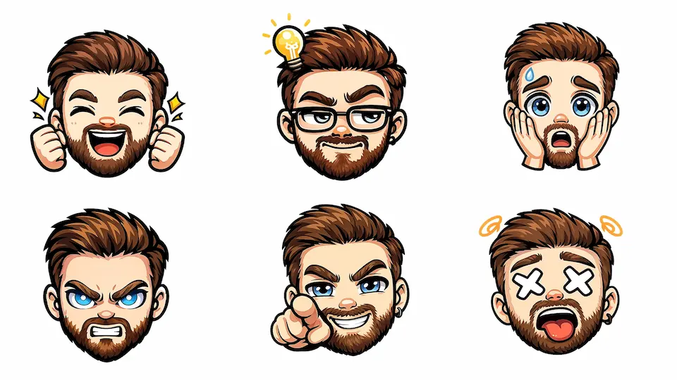 Custom Twitch emotes generated from a real face using AI